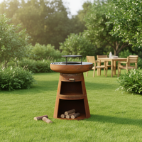 Brasero d'extérieur en Corten de haute qualité, facile à nettoyer, pour la cuisson, idéal pour la cour.