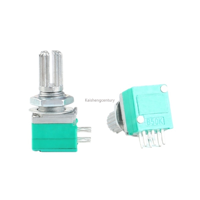 High Quality 6 Pin 15mm B5K B10K B20K B50K B100K Audio Amplifier Sealed Dual Potentiometer RK097G