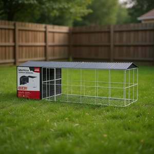 Jaula para Mascotas con Almacenamiento, Jaula para Pájaros 338.58 x 122.05 x 97.24 Pulgadas, Estructura de Alambre de Acero para Exteriores con Recubrimiento de Polvo Antracita - Product Image 2