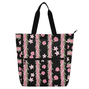 Bolsa de Libros con Diseño Hawaiano de Puakenikeni, Bolsas de Hombro Reutilizables, Bolsa de Compras de Gran Capacidad para Libros Escolares - Product Image 1
