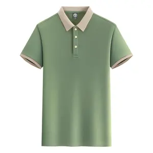 Commercio all'ingrosso 210g POLO in tessuto a maniche corte a maniche corte con colletto colorato largo alla moda - Product Image 3