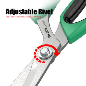 Laoa Poignée ABS bicolore Ciseaux de tailleur ménager Ciseaux en acier inoxydable faits à la main Élasticité réglable pour un cisaillement lisse - Product Image 5