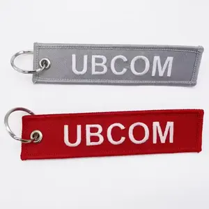 Factory Personalization Cheap Custom High Quality Personalized Sublimation Custom Logo Embroidery Woven Keychain Promotion Gifts