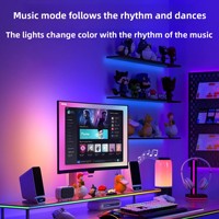 Tira de Luces LED RGB 5050 de Colores, Sincronizada con la Computadora, Conectada a la Pantalla, Controlada por Sonido, con Flujo de Luz