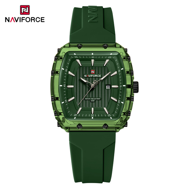 NAVIFORCE 7124 Odm Watch Manufacturer Quartz Watches Unisex 50 Meter Waterproof Transparent Case Watch