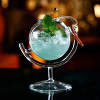 Verre à cocktail globe multifonctionnel en cristal sans plomb soufflé à la main, durable, 330 ml, créatif, personnalisé, pour les fêtes