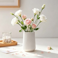 Moule en silicone DIY pour vase à rayures lisses et simples, modèle D6488 D6498, pour projets de moulage décoratifs