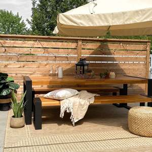 Muebles de Jardín de Teca de Lujo Minimalistas para Exteriores, Mesas y Bancos para Restaurante y Bar - Product Image 3