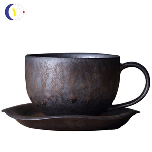 Wholesale Creative Customized Logo 160ml Wide <b>Coffee</b> Cup Porcelain Ceramic Reusable <b>Coffee</b> Cups and Mugs <b>Gift</b> Set - Product Image 5