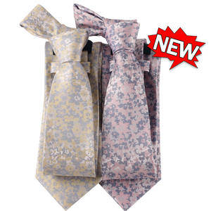 Venta directa de fábrica, corbatas tejidas Jacquard con patrón de flores, servicio OEM, corbatas de seda pura personalizadas hechas a mano para hombres - Product Image 1