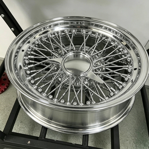Cerchi in Lega da 13 Pollici PCD 5x114.3 Oro Cromato DOT Lowrider <span class=keywords><strong>a</strong></span> Raggi, con Canale Profondo, Stile Knock-Off, Classici, di Lusso, Personalizzati, Retrò per Auto - Product Image 4