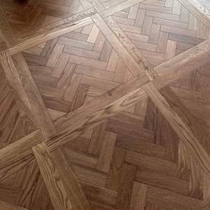 Suelo de bloqueo de clic geométrico de roble tabaco moderno, madera de ingeniería multicapa, resistente al agua, exterior, sótano, <span class=keywords><strong>Parque</strong></span> - Product Image 1