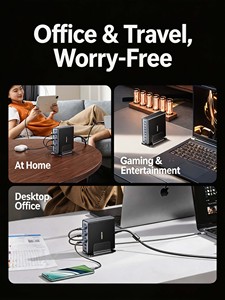 UGREEN 200W GaN สถานีชาร์จแบบตั้งโต๊ะ 8 พอร์ต 6USB‑C+2USB‑A เครื่องชาร์จเร็วแบบหลายพอร์ตสำหรับแล็ปท็อปโทรศัพท์แท็บเล็ต - Product Image 4