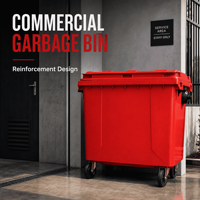 Conteneur à déchets de 1100L, grand volume, avec couvercle hermétique, robuste, durable, pour usage commercial et parcs, design empilable personnalisable, vente en gros, résistant aux intempéries