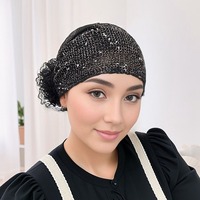 Chapeau-écharpe respirant en fibre acrylique pour femme, style couvre-cheveux blanc, printemps-été, nouveau style maman, couvre-tête pratique