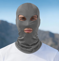 Cagoule unisexe intégrale anti-UV à séchage rapide, couleur unie, ajustable, trois trous, en soie glacée – Grande Vente