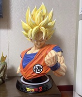 Estatua de Busto de Goku Super Saiyan de Dragon Ball Z, Tamaño Real 1:1, Alta Calidad, Resina y Fibra de Vidrio, Figura Coleccionable de Anime, Decoración