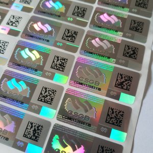 Autocollant Holographique <span class=keywords><strong>de</strong></span> Sécurité Euro Laser Personnalisé avec Code QR à Gratter et Numéro <span class=keywords><strong>de</strong></span> Série, Étiquette Hologramme 3D - Product Image 3