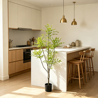 Arbre artificiel Nandina vert clair WarmthPerch, en plastique, écologique, moderne, 5,4-7,2 pieds, pour la décoration intérieure de villas, centres commerciaux et hôtels