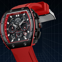 TIMEARTX – montre chronographe à Quartz pour hommes, cadran multifonction, bracelet en Silicone, 45mm, étanche 3ATM, lumineux, TA-5670