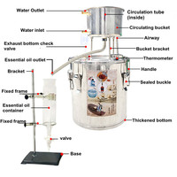 Nouvelle conception 36L maison machine de brassage d'alcool en acier inoxydable pourpier hydrosol Distillation équipement