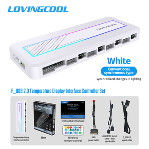 LOVINGCOOL Nouveau Kit de Contrôle de Ventilateurs pour Boîtier PC, Double 10 Ventilateurs avec Interface USB 2.0, Extension de Connexion <span class=keywords><strong>Multimédia</strong></span> pour Radiateur - Product Image 1