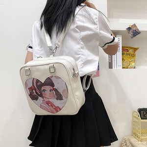Bolso cruzado de uniforme Kawaii Lolita JK estilo japonés para bolso Ita con ventana transparente en forma de corazón impermeable PU Itabag - Product Image 2