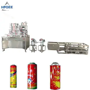 Máquina de llenado automático de latas de aerosol, máquina de llenado de co2, perfume, desodorante, línea de producción