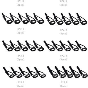 40 pièces de guides d'embout noirs pour la construction et la réparation de cannes à pêche spinning et casting, anneaux de ligne en acier inoxydable - Product Image 2