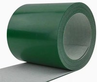 Vente directe d'usine de courroie en PVC lisse vert avec plaque de protection de jupe