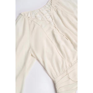 2025 Moda Francês Herringbone Vestido Ruffled Mulheres Jovens Elegante Padrão de Cor Sólida Estilo Império Vestidos Casuais - Product Image 4