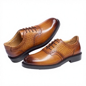 รองเท้าผู้ชายแบบผูกเชือก หนังแท้ พื้นยาง ลายพิมพ์หรูหราสำหรับฤดูหนาว สวมใส่สบาย เหมาะสำหรับใส่ทำงานและโอกาสทางการ - Product Image 2