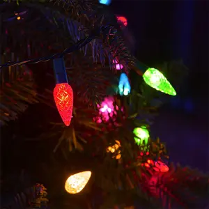 Lampu led bohlam tahan air 5M stroberi 50LED tali lampu untuk dekorasi tirai pohon Natal