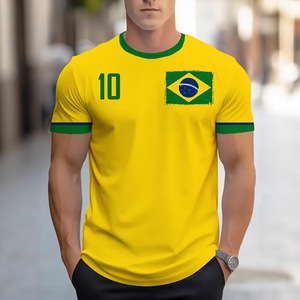 T-shirt Homme Personnalisé 2026 à Manches Courtes, Motifs Brésiliens, Impression Numérique 3D, <span class=keywords><strong>Maillot</strong></span> de Sport pour Matchs de Football Mondiaux, Vente Chaude - Product Image 1