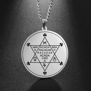 Collier pendentif Abracadabra Myshape Abraxas, magie cabalistique, amulette occulte, esotérique, bijoux en acier inoxydable, surnaturel - Product Image 1