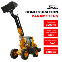 SHANNENG TL3000 4WD Cargador Telescópico de Brazo Articulado de 3 Toneladas, Manipulador Telescópico Compacto, Cargador Hidráulico Articulado para Manejo de Materiales Pesados