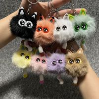 Mini porte-clés peluche chat, jouet en peluche, pendentif sac à dos, décoration, poupée en peluche Kawaii, porte-clés pompon, breloque de sac, bijou