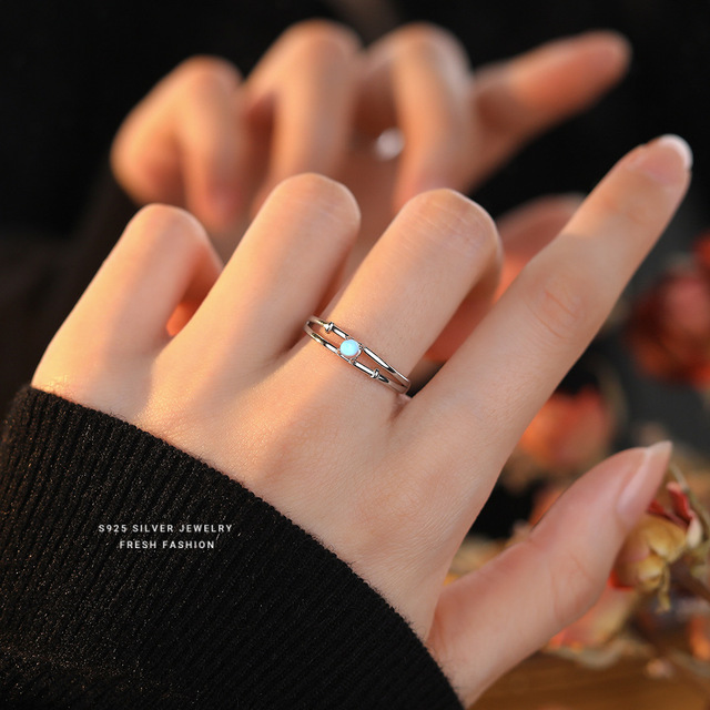 Fine Jewelry 925 Sterling Silver Minimalist Colorful Round Zirconia Ring Jewelry Classic Wedding Statement Rings for Women Gift