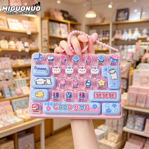 Porte-clés clavier fidget à 26 touches, jouet anti-stress à bulles à presser, motif dessin animé mignon, pendentif de sac, cadeau pour enfants - Product Image 3