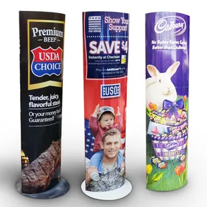 Promotional folding standee alone floor standing poster display board cardboard advertising totem lama display