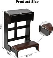 Banc à genoux rembourré pliable BH, banc de prière pliable en bambou avec tiroir de rangement pour la prière à l'église