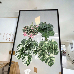 Hot Sale Large Evergreen Plastic Artificial Plant 7 Real Touch Alocasia Monstera Leaves Home <b>Christmas</b> Thanksgiving <b>Decorations</b> - Product Image 3