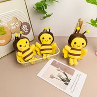 Porte-clés Abeille Mignonne en Peluche, Jouet Abeille Doux en Peluche pour Sac et Porte-clés, Cadeau de Mariage, Prix d'Usine en Gros, Faible MOQ