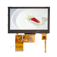 Módulo de Pantalla LCD TFT de 4.3 Pulgadas, Resolución 480*272, Brillo de 500cd/m2, Color Negro Normal, Interfaz RGB de 24 bits, GT911/I2C, Táctil