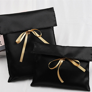 Özel Logo baskılı lüks ipek saten zarf kılıfı özel takı ambalajı kılıf çanta - Product Image 2