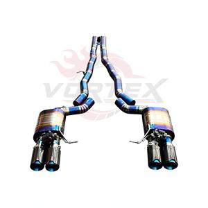 Tubo de Escape de Alto Flujo Vortex Azul Titanio para BMW Serie 6 F06 F13 640i 650i con Conexión en X de Corte Pie-Cut y Cuatro Salidas de Carbono U - Product Image 5