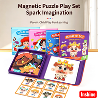 Kotak Puzzle Wajah Magnetik Anak-anak, Campur dan Padu Padan, Puzzle Wajah, Mainan Edukasi Dini, Mainan Perjalanan