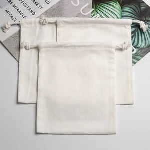 Bolsa Ecológica de Algodón Muselina con Cordón, Diseño Personalizado, Bolsa de Algodón Puro para Aperitivos, Manualidades y Uso Diario con Logotipo Personalizado - Product Image 4