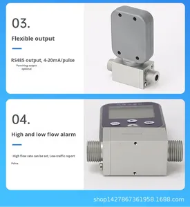 カスタマイズ可能なデジタル熱質量マイクロ流量計（空気用）高精度（±0.5％）省スペースねじ接続OEM対応 - Product Image 5