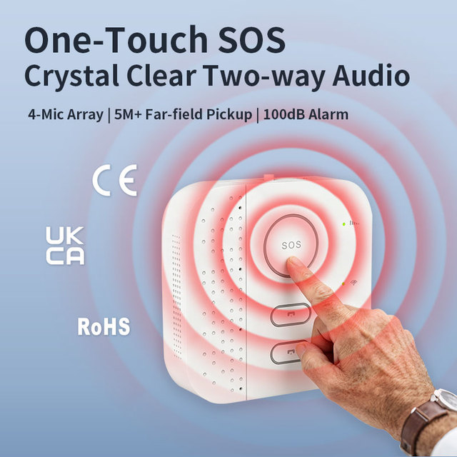 OEM/ODM Linux 4G Senior Telecare Gateway HD Audio SOS Emergency Alarm Hubs Support Vital Signs and Home Safety Monitoring